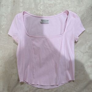 Urban Outfitters Light Pink Square Neck Crop Top
